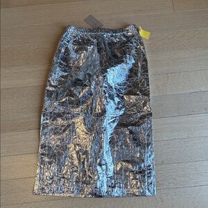 Rachel Comey Shimmering Silver Pencil Skirt